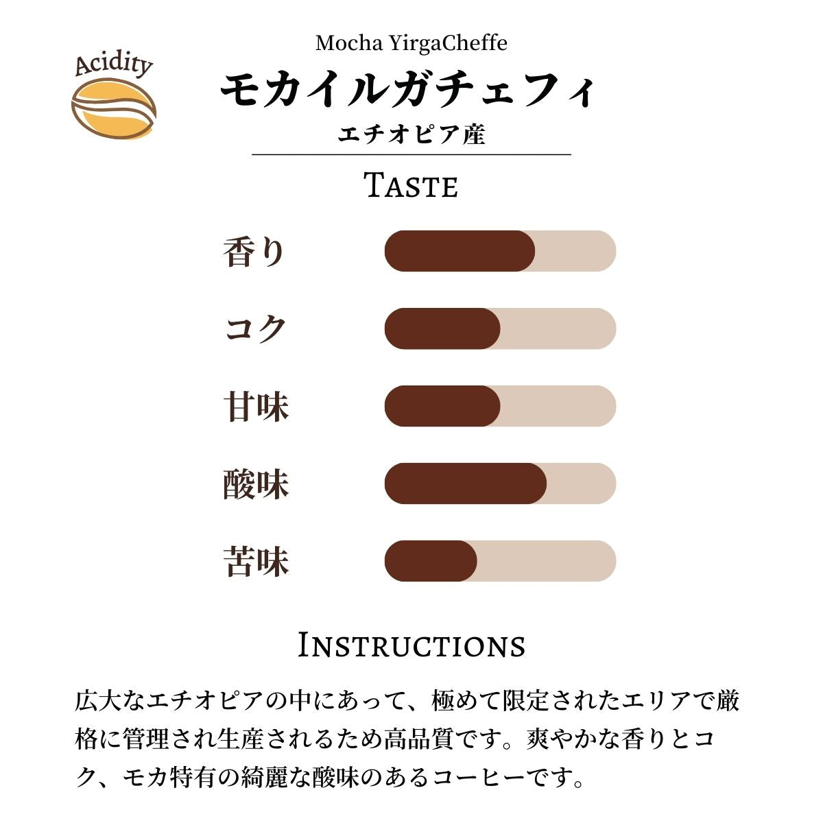 モカイルガチェフィ（エチオピア産） – 珈琲豆専門店やぶ珈琲