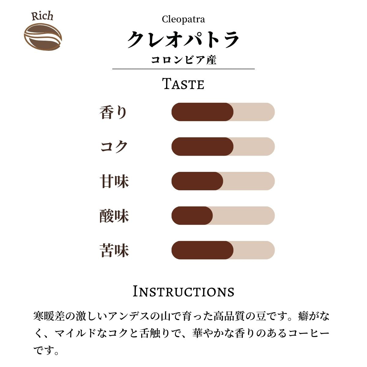 クレオパトラ（コロンビア産） – 珈琲豆専門店やぶ珈琲