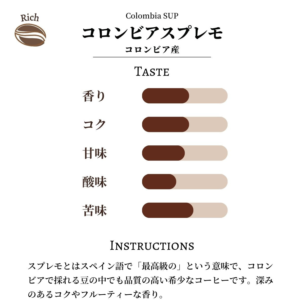 コロンビア スプレモ（コロンビア産） – 珈琲豆専門店やぶ珈琲