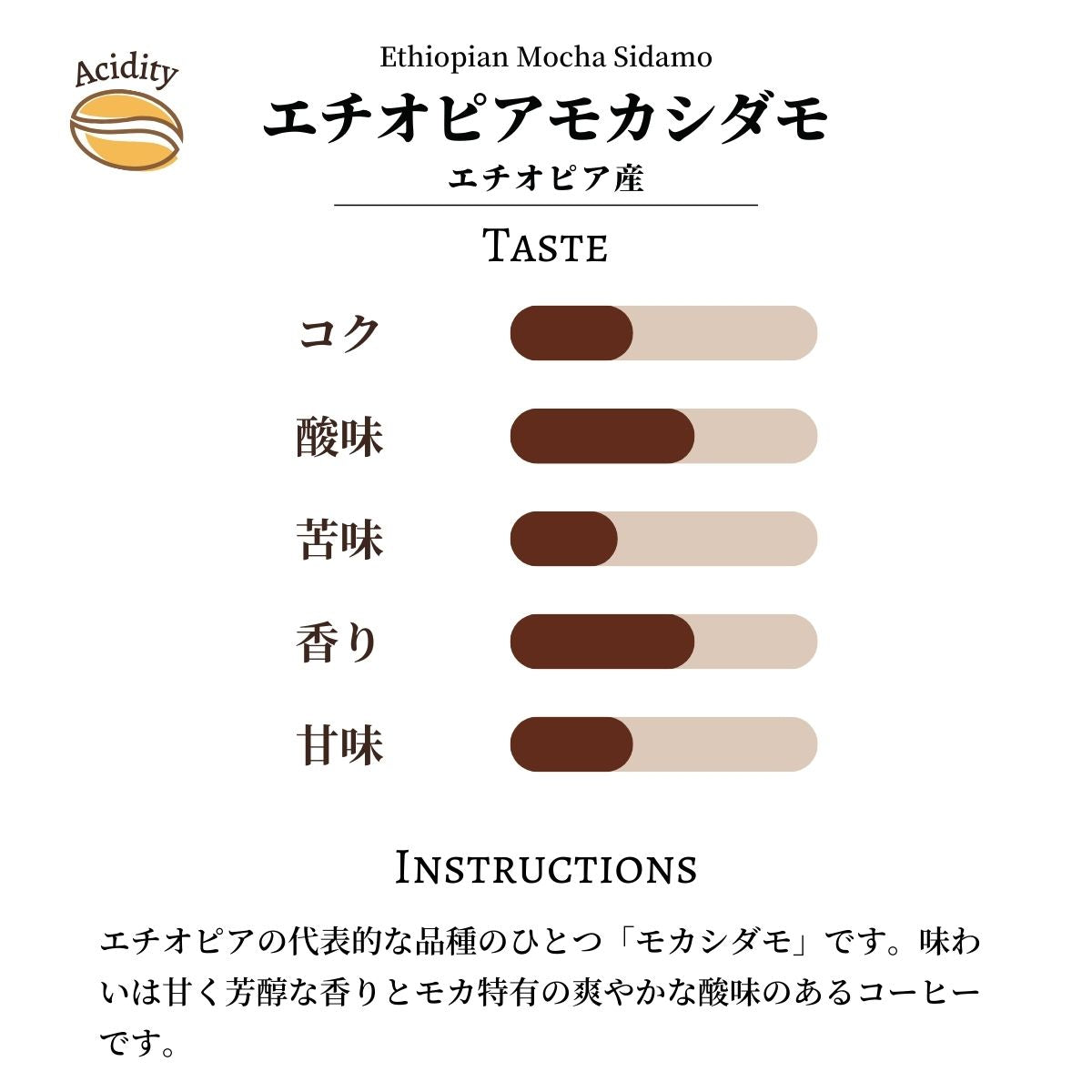 エチオピア モカシダモ(エチオピア産) – 珈琲豆専門店やぶ珈琲 エチオピア モカシダモ(エチオピア産) – 珈琲豆専門店やぶ珈琲